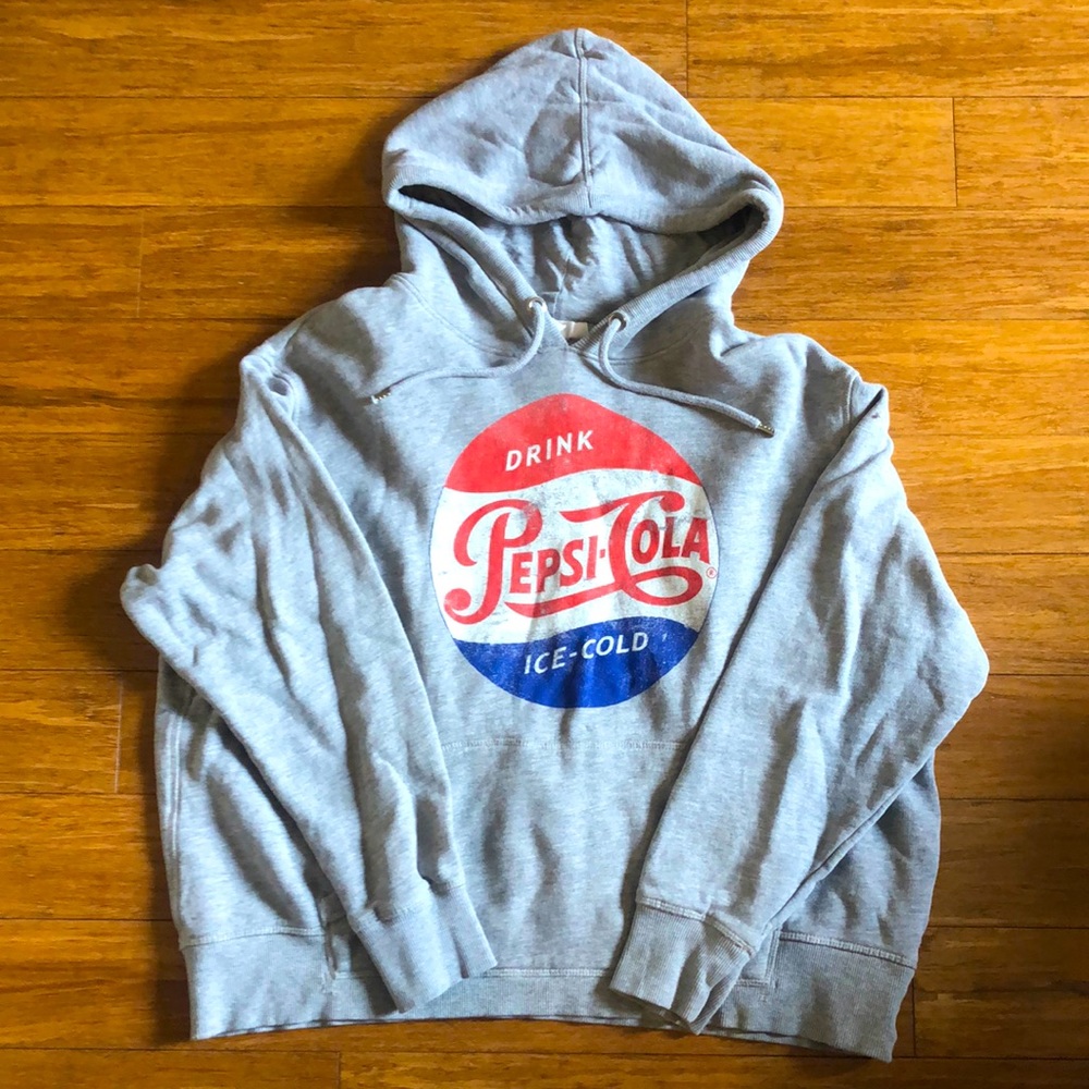 XL Gray, Vintage-Style Pepsi Sweatshirt